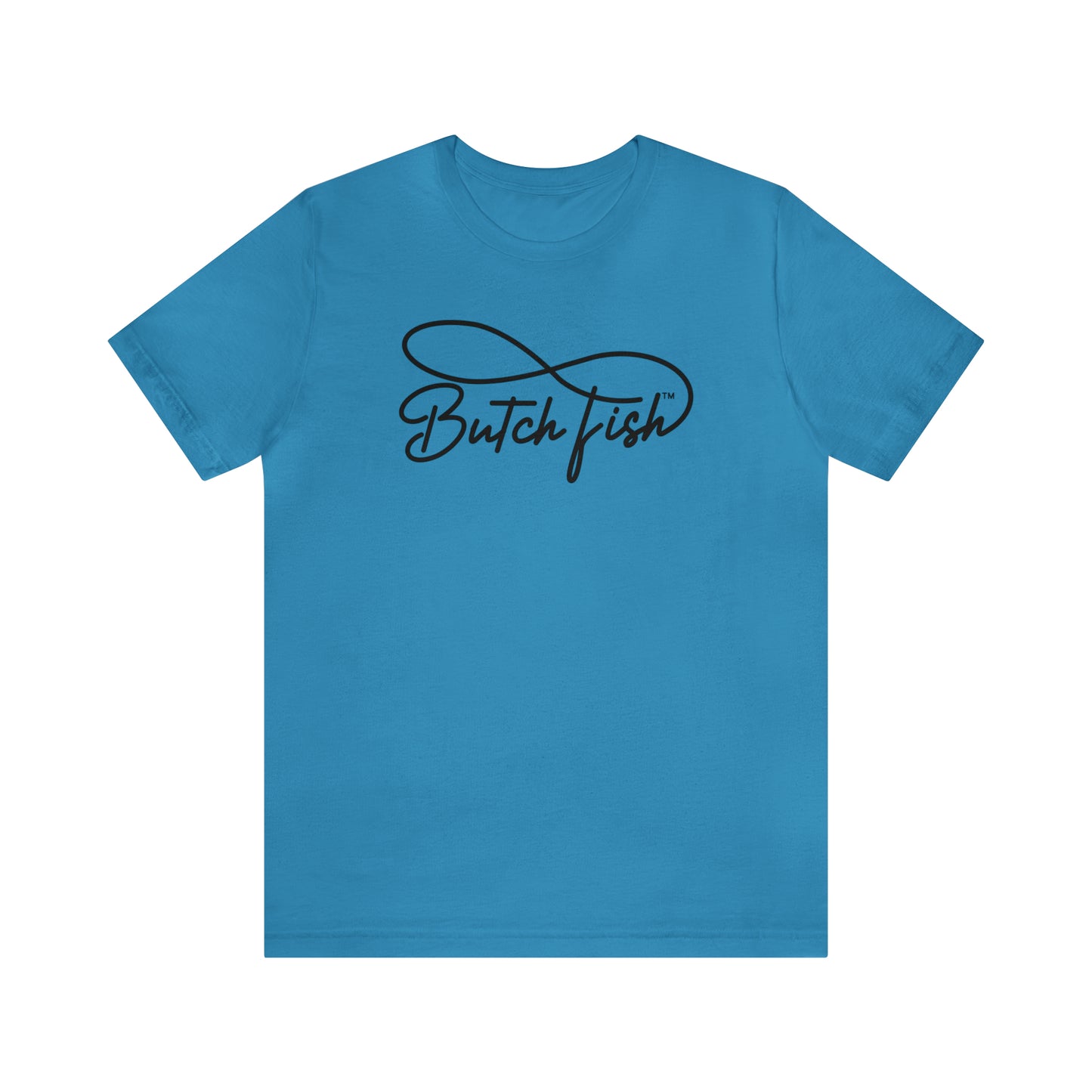 Butch Fish Unisex T-Shirts: "Stories in Threads"- Black Logo