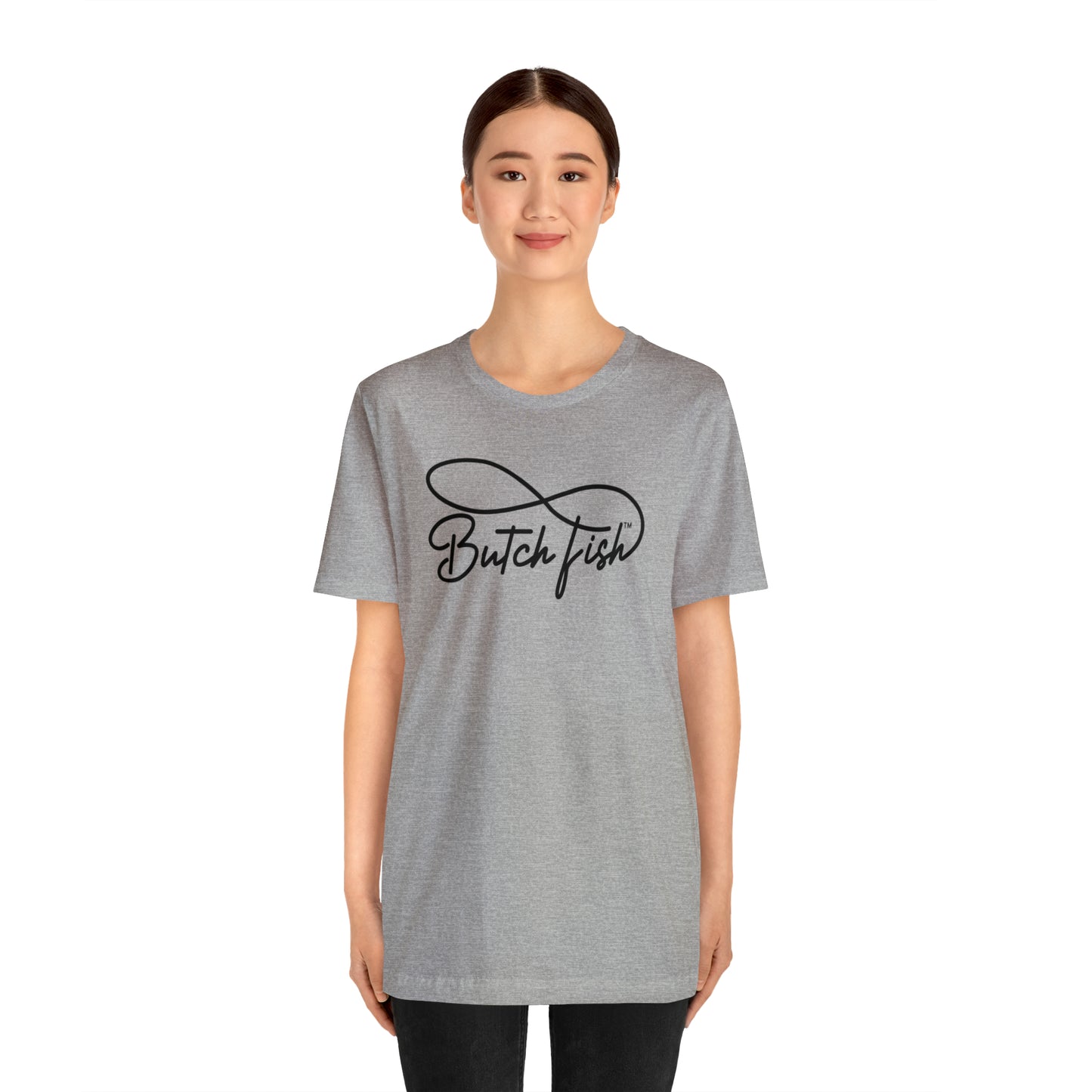 Butch Fish Unisex T-Shirts: "Stories in Threads"- Black Logo
