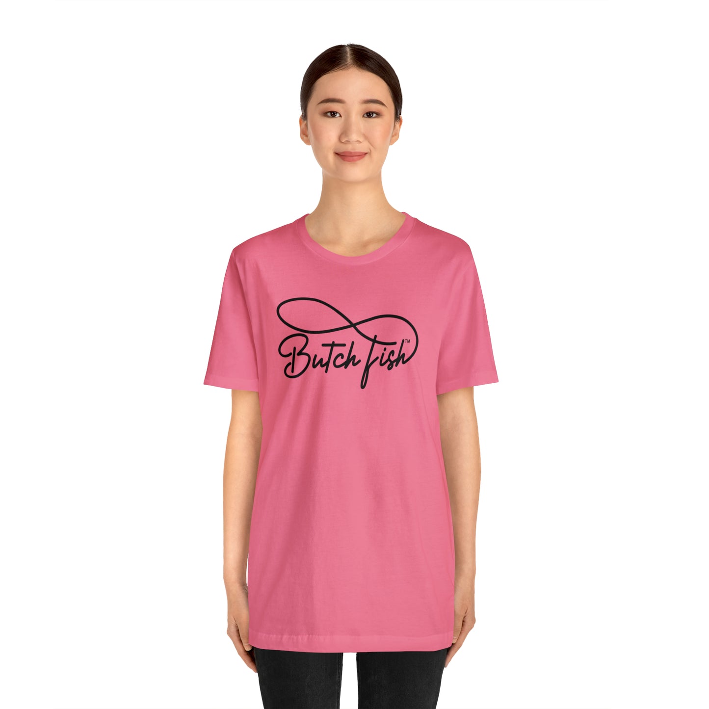 Butch Fish Unisex T-Shirts: "Stories in Threads"- Black Logo