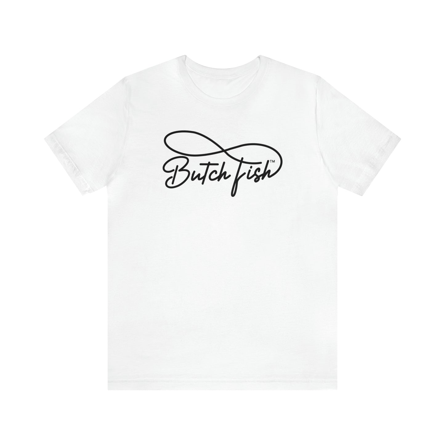 Butch Fish Unisex T-Shirts: "Stories in Threads"- Black Logo
