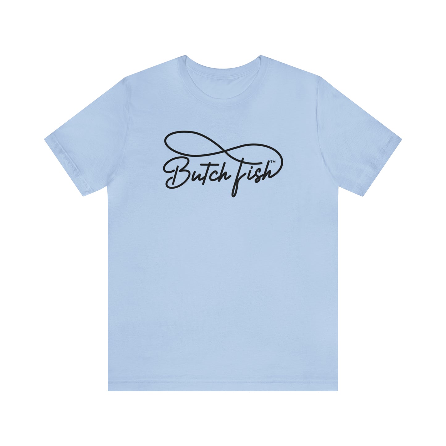 Butch Fish Unisex T-Shirts: "Stories in Threads"- Black Logo