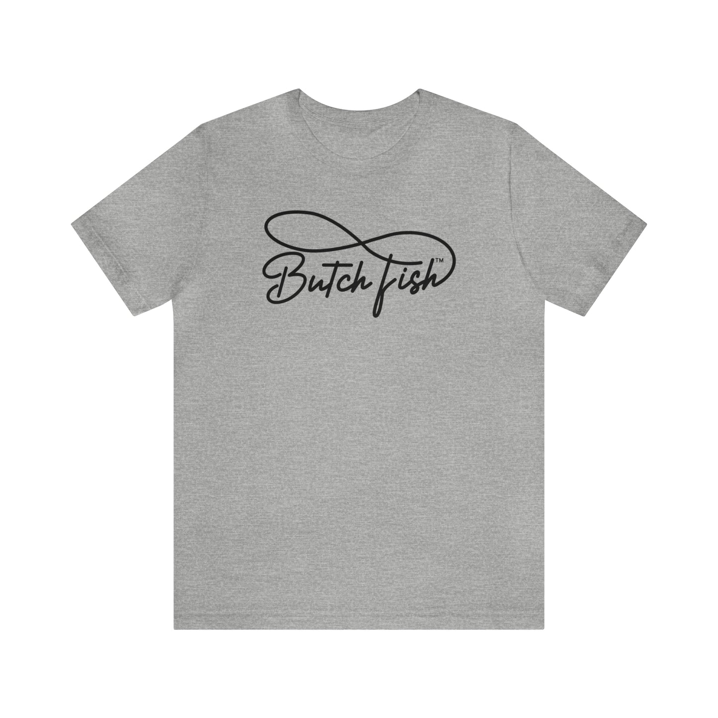 Butch Fish Unisex T-Shirts: "Stories in Threads"- Black Logo