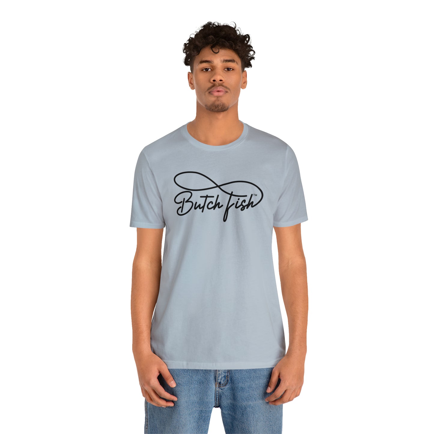 Butch Fish Unisex T-Shirts: "Stories in Threads"- Black Logo