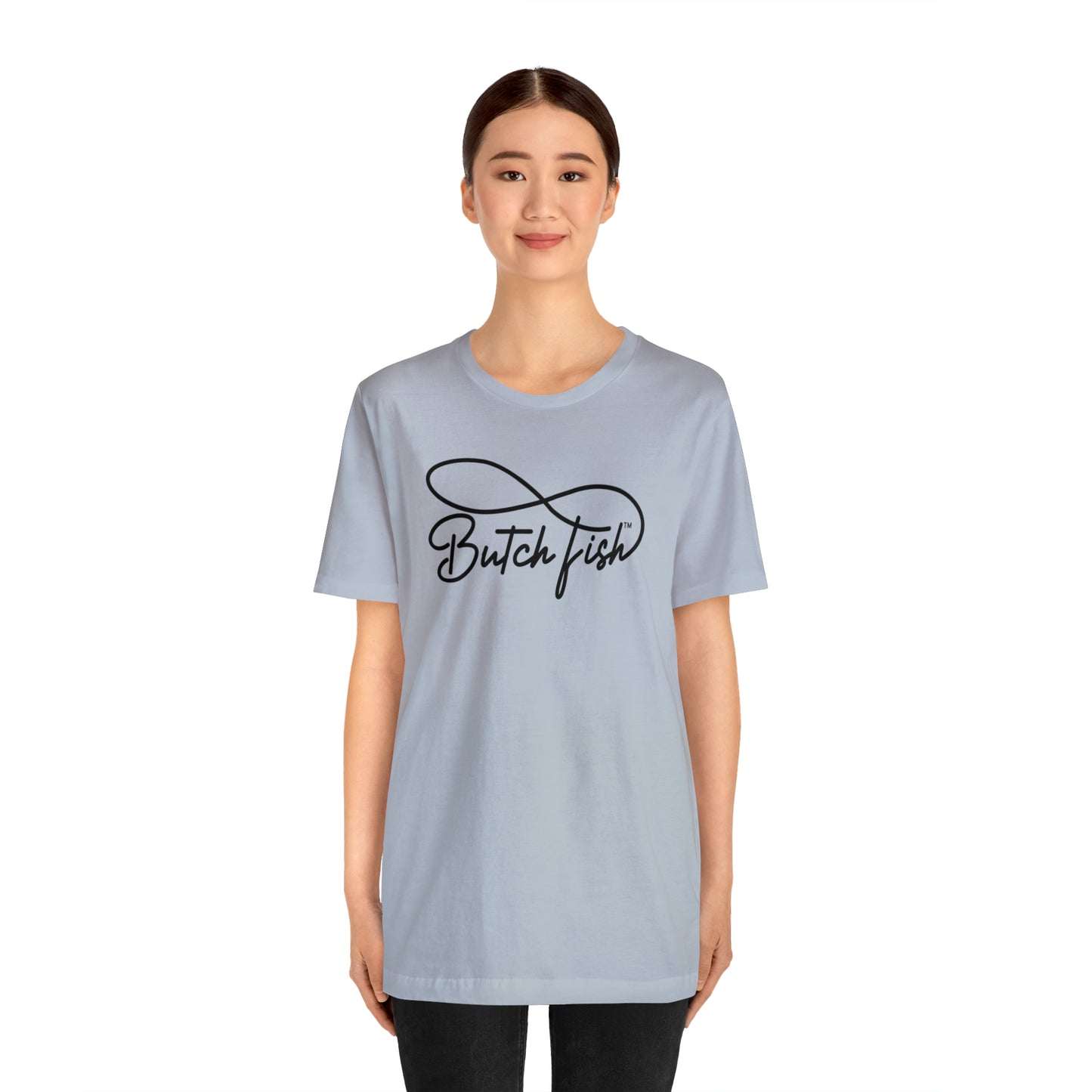 Butch Fish Unisex T-Shirts: "Stories in Threads"- Black Logo