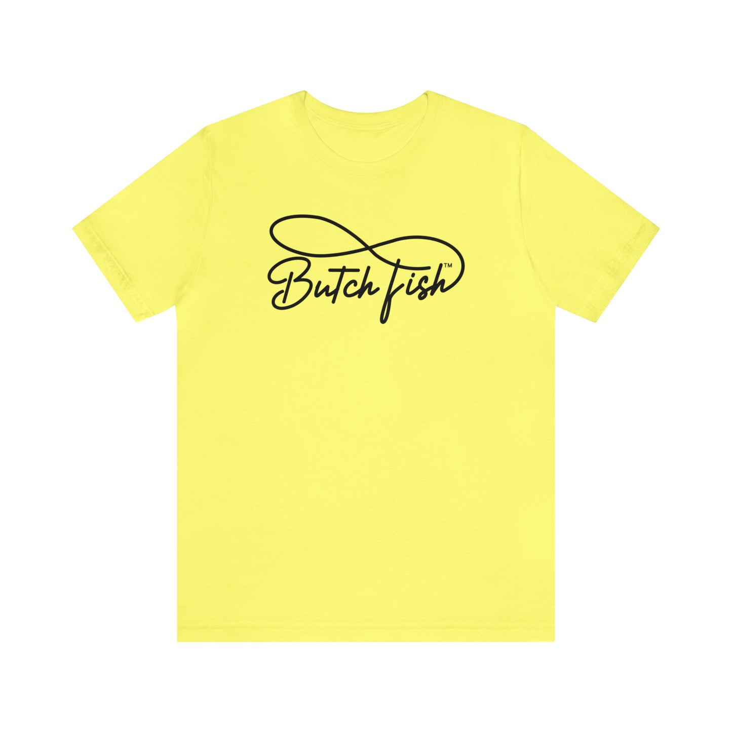 Butch Fish Unisex T-Shirts: "Stories in Threads"- Black Logo