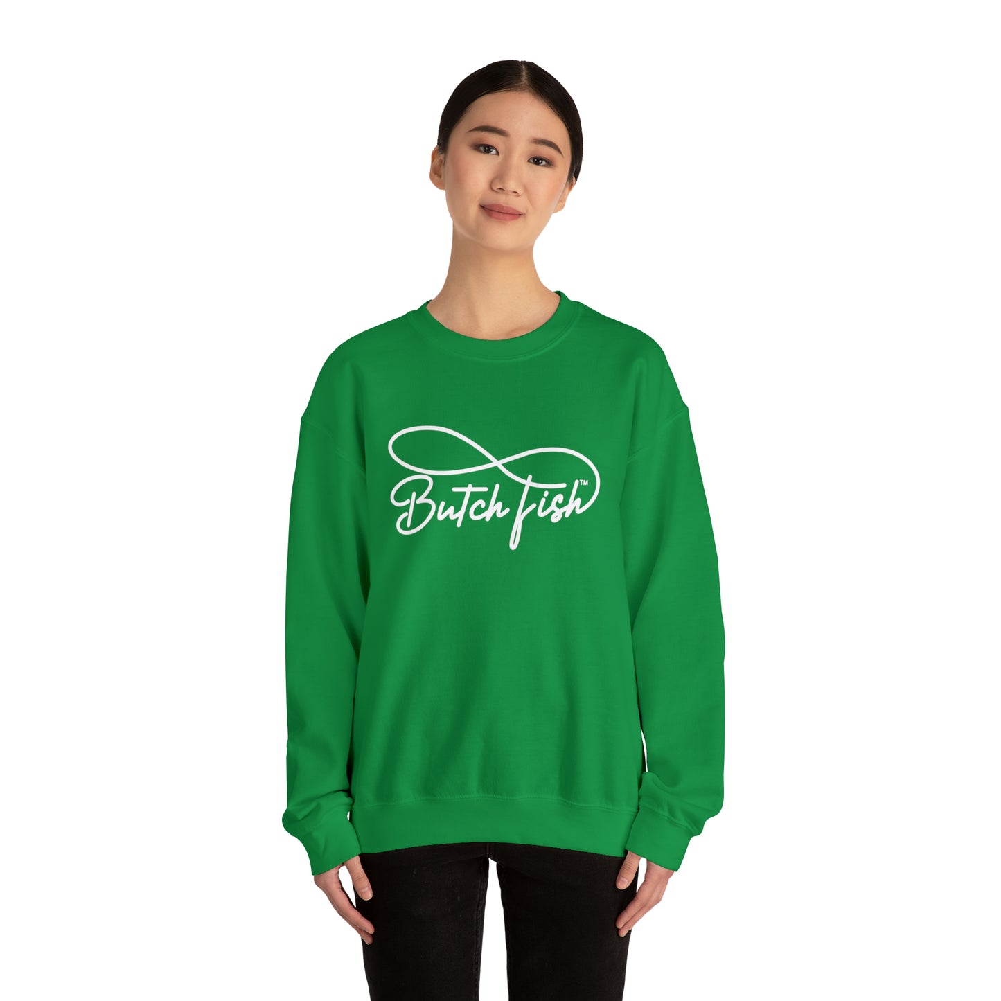 Butch Fish Unisex Crewneck Sweatshirt: "Unity in Comfort" - White Logo