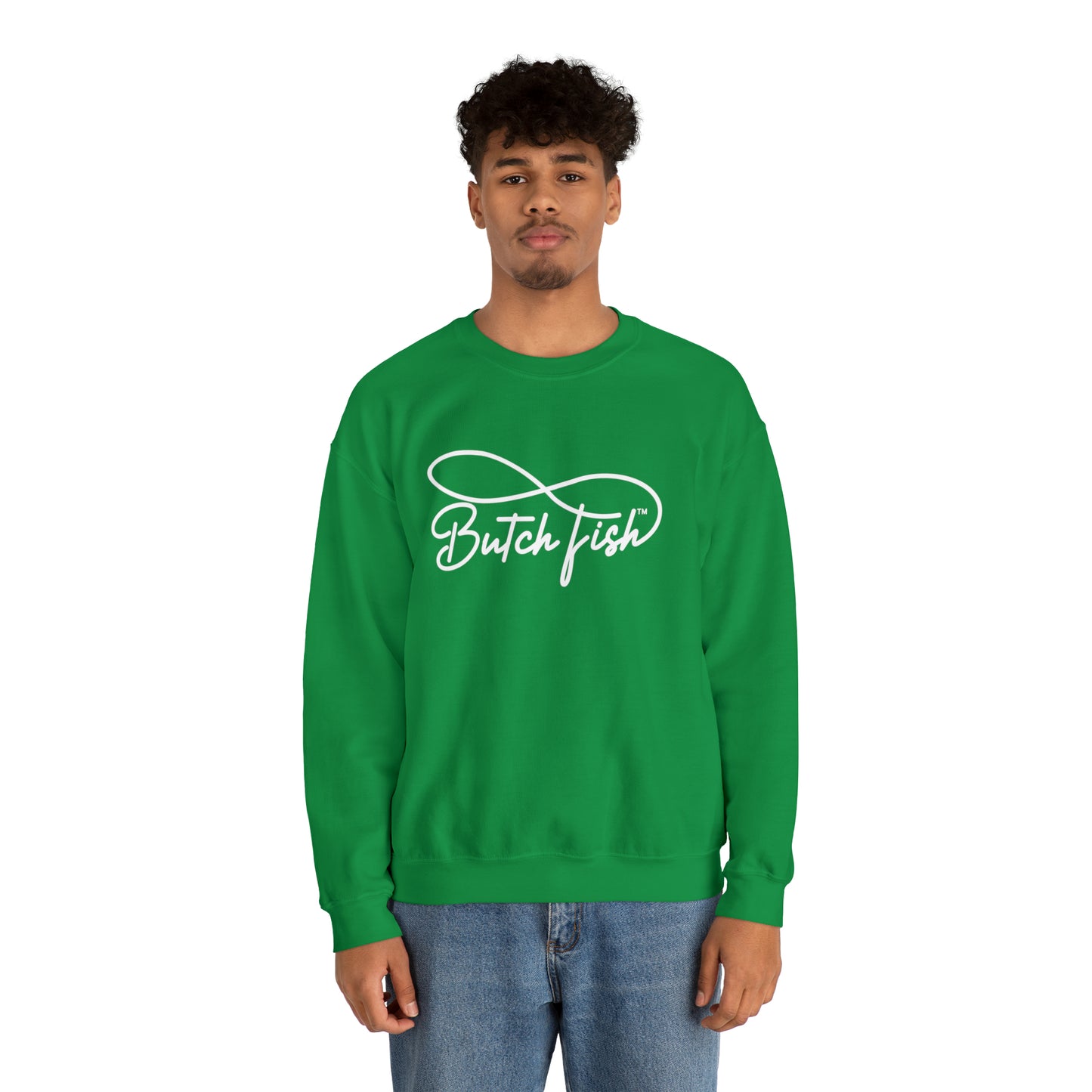 Butch Fish Unisex Crewneck Sweatshirt: "Unity in Comfort" - White Logo