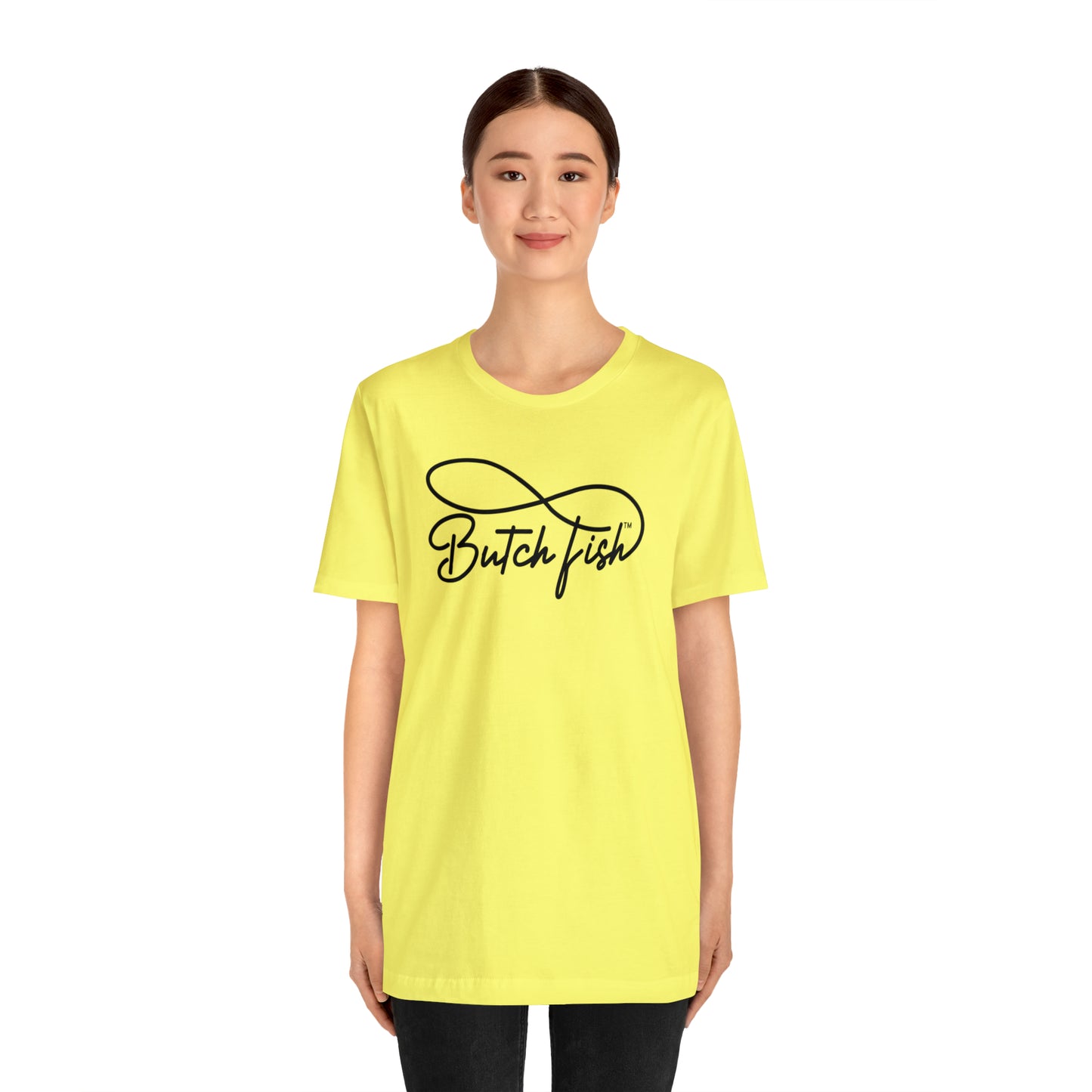 Butch Fish Unisex T-Shirts: "Stories in Threads"- Black Logo