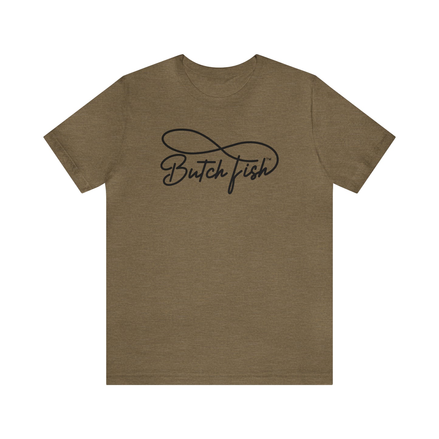 Butch Fish Unisex T-Shirts: "Stories in Threads"- Black Logo