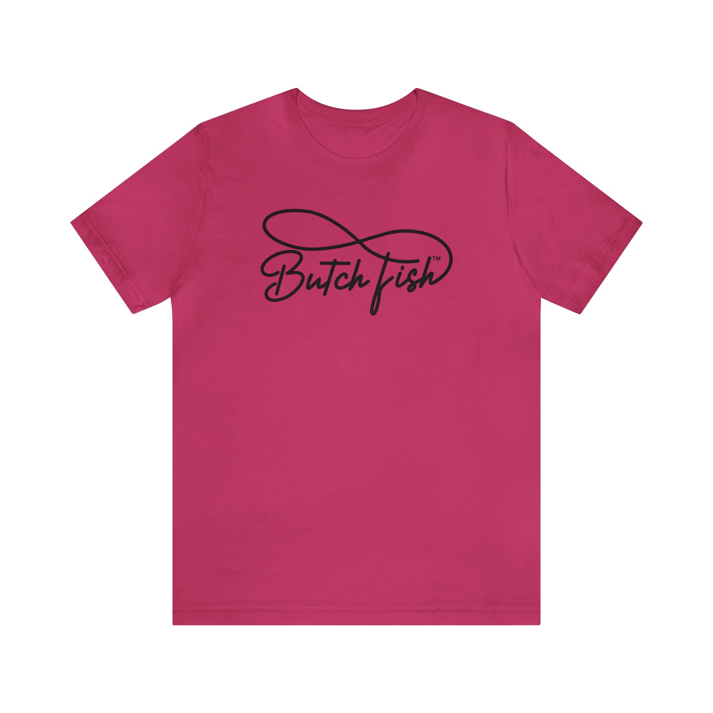 Butch Fish Unisex T-Shirts: "Stories in Threads"- Black Logo