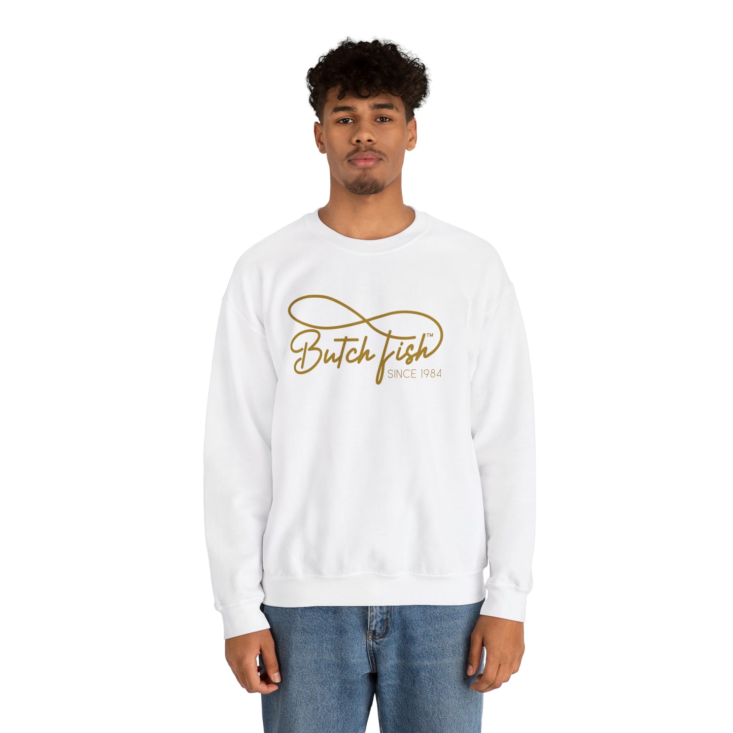 Butch Fish Since 1984 Unisex Crewneck Sweatshirt: "Unity in Comfort" - Gold Logo