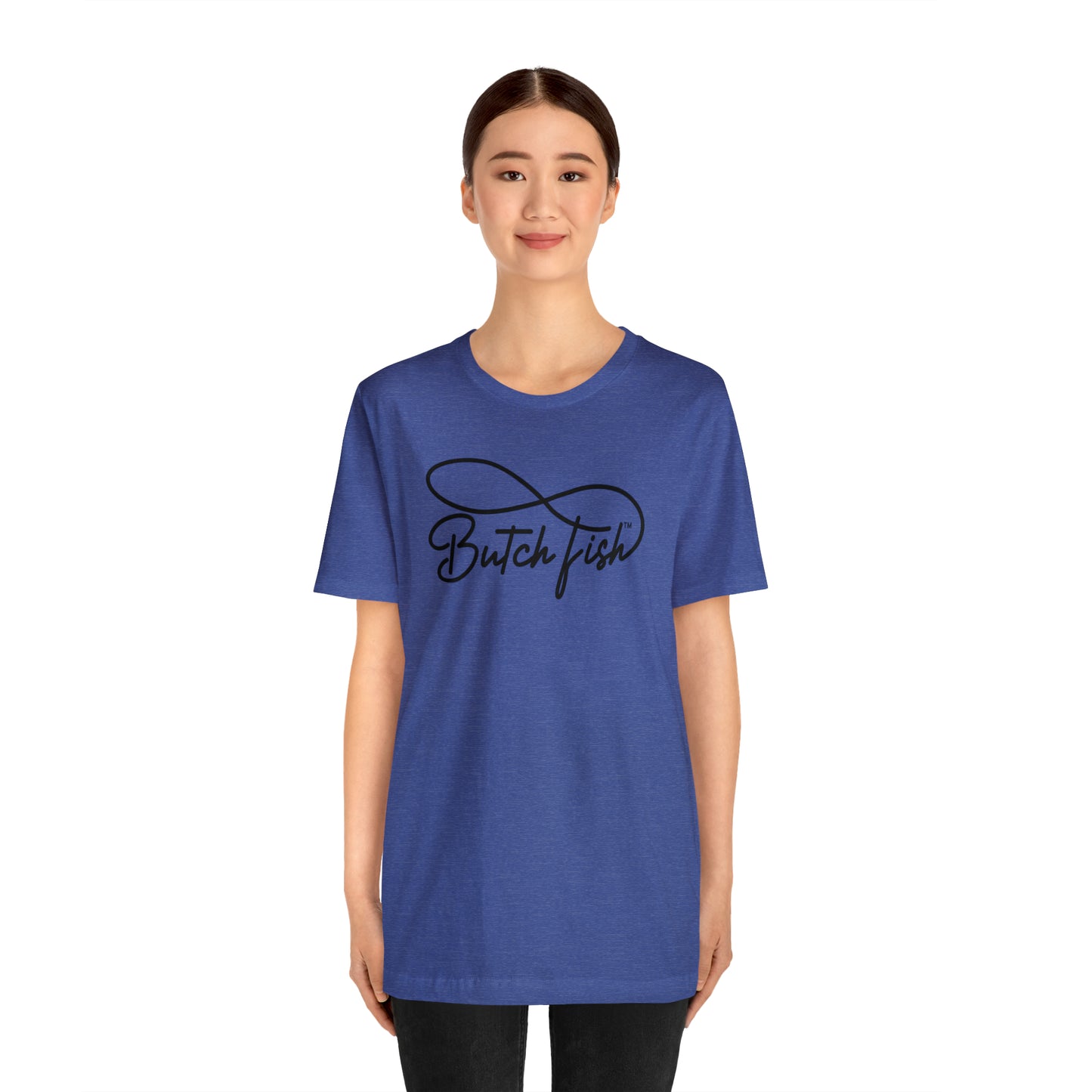 Butch Fish Unisex T-Shirts: "Stories in Threads"- Black Logo