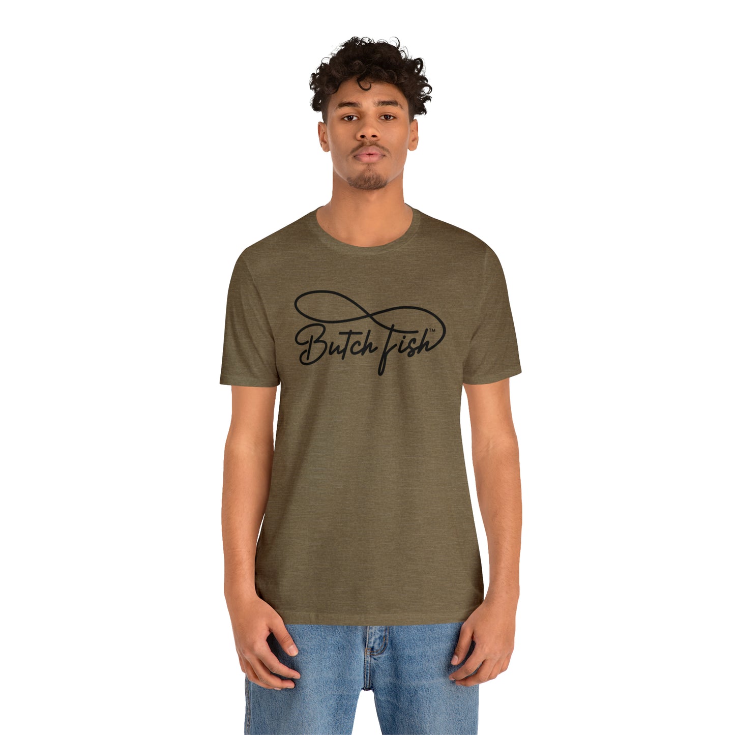 Butch Fish Unisex T-Shirts: "Stories in Threads"- Black Logo