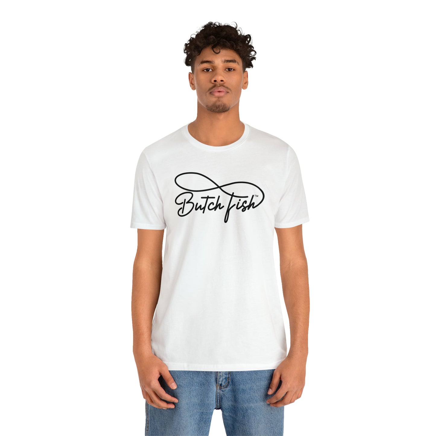 Butch Fish Unisex T-Shirts: "Stories in Threads"- Black Logo