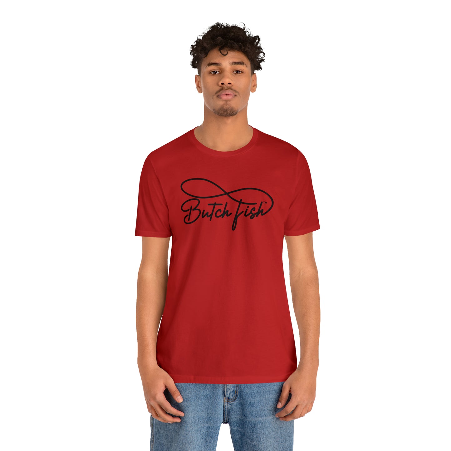 Butch Fish Unisex T-Shirts: "Stories in Threads"- Black Logo