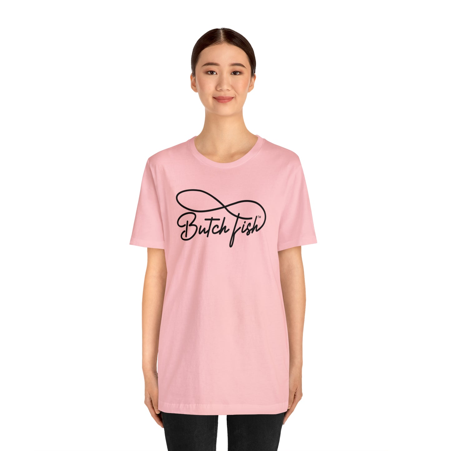 Butch Fish Unisex T-Shirts: "Stories in Threads"- Black Logo