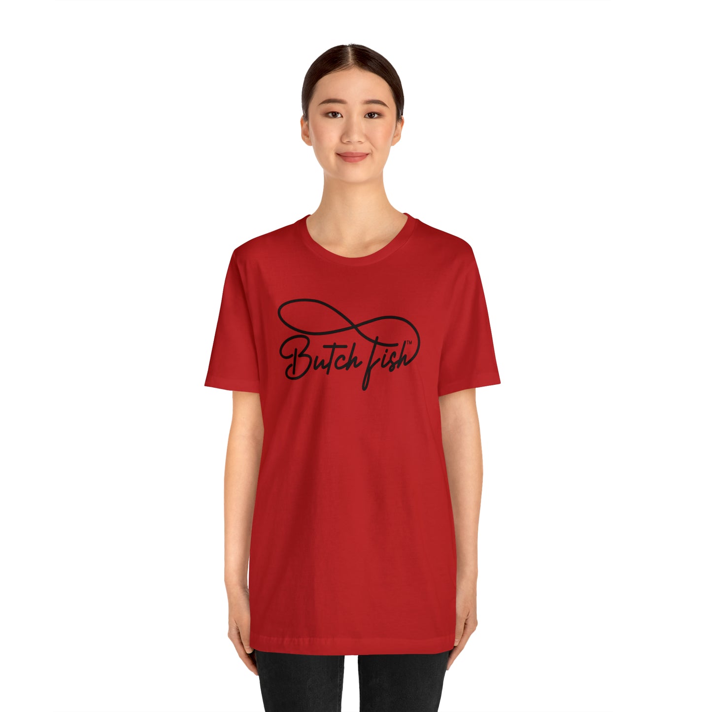 Butch Fish Unisex T-Shirts: "Stories in Threads"- Black Logo