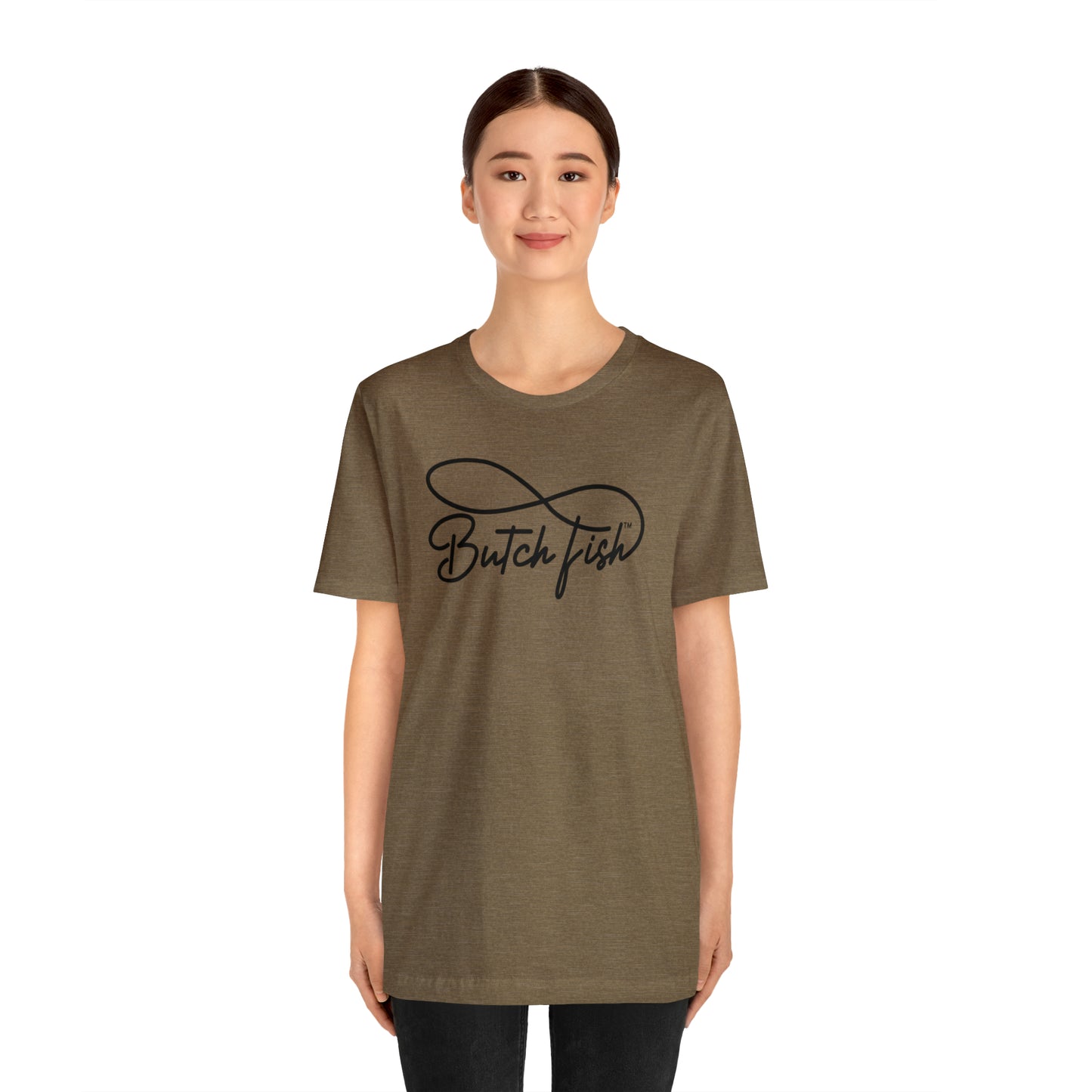 Butch Fish Unisex T-Shirts: "Stories in Threads"- Black Logo