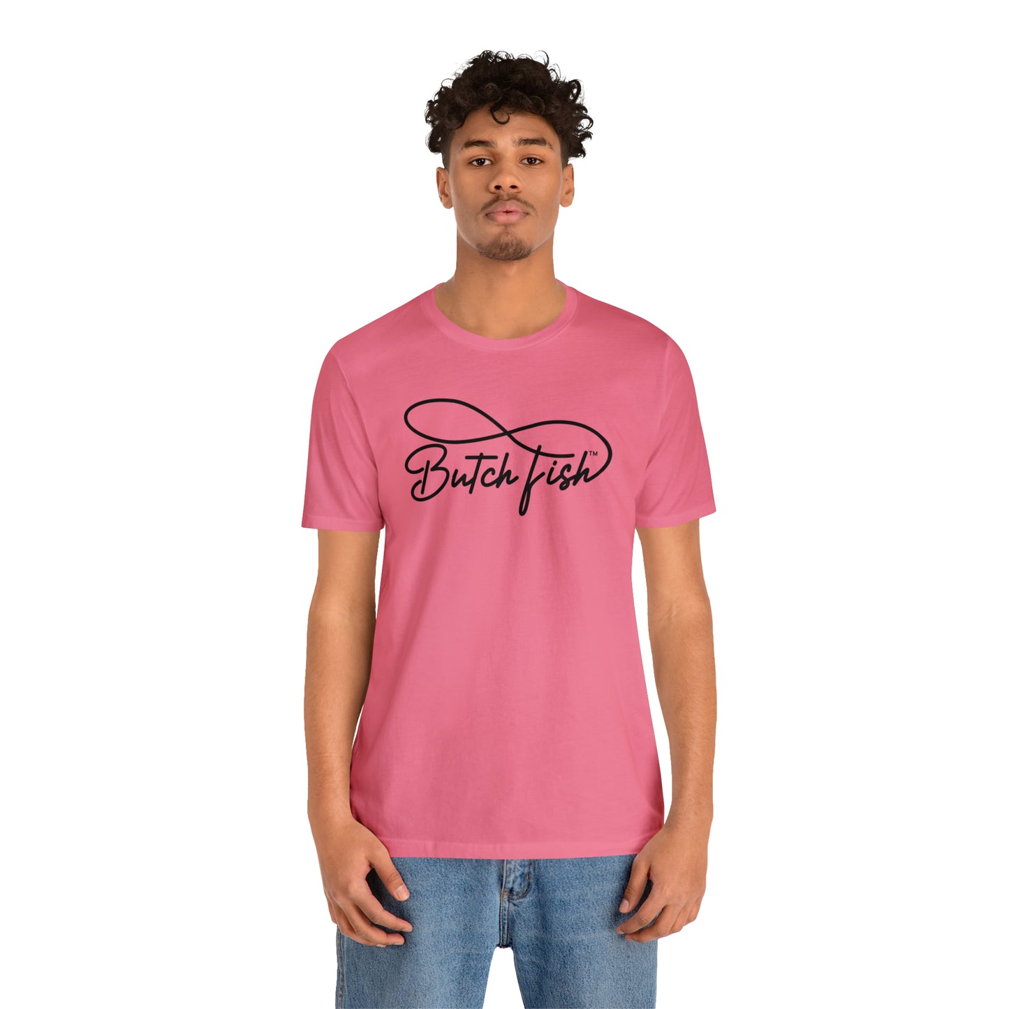 Butch Fish Unisex T-Shirts: "Stories in Threads"- Black Logo