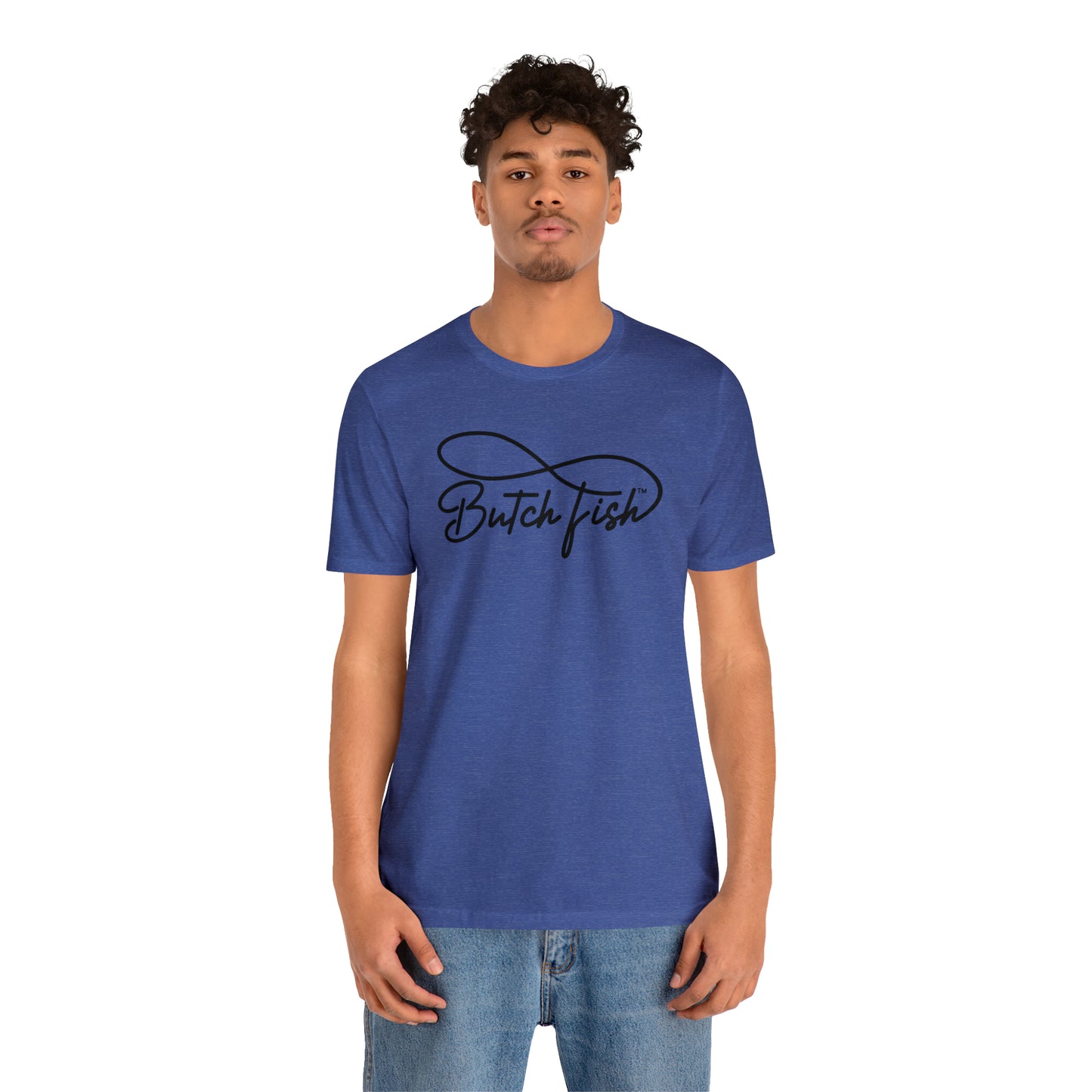 Butch Fish Unisex T-Shirts: "Stories in Threads"- Black Logo