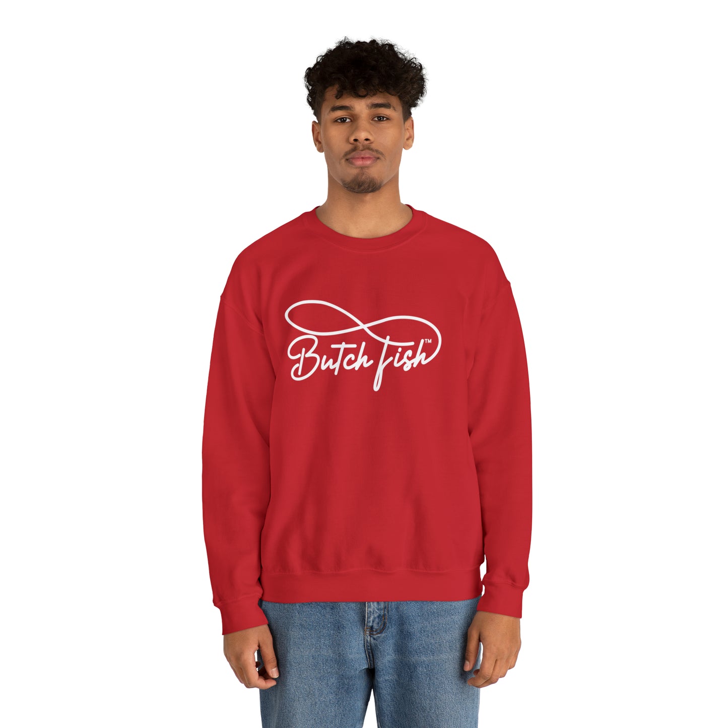 Butch Fish Unisex Crewneck Sweatshirt: "Unity in Comfort" - White Logo