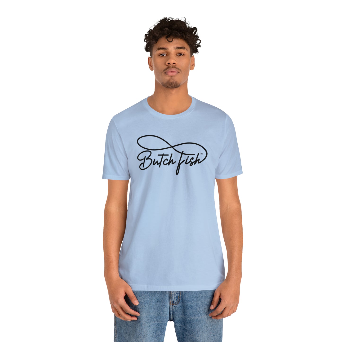 Butch Fish Unisex T-Shirts: "Stories in Threads"- Black Logo
