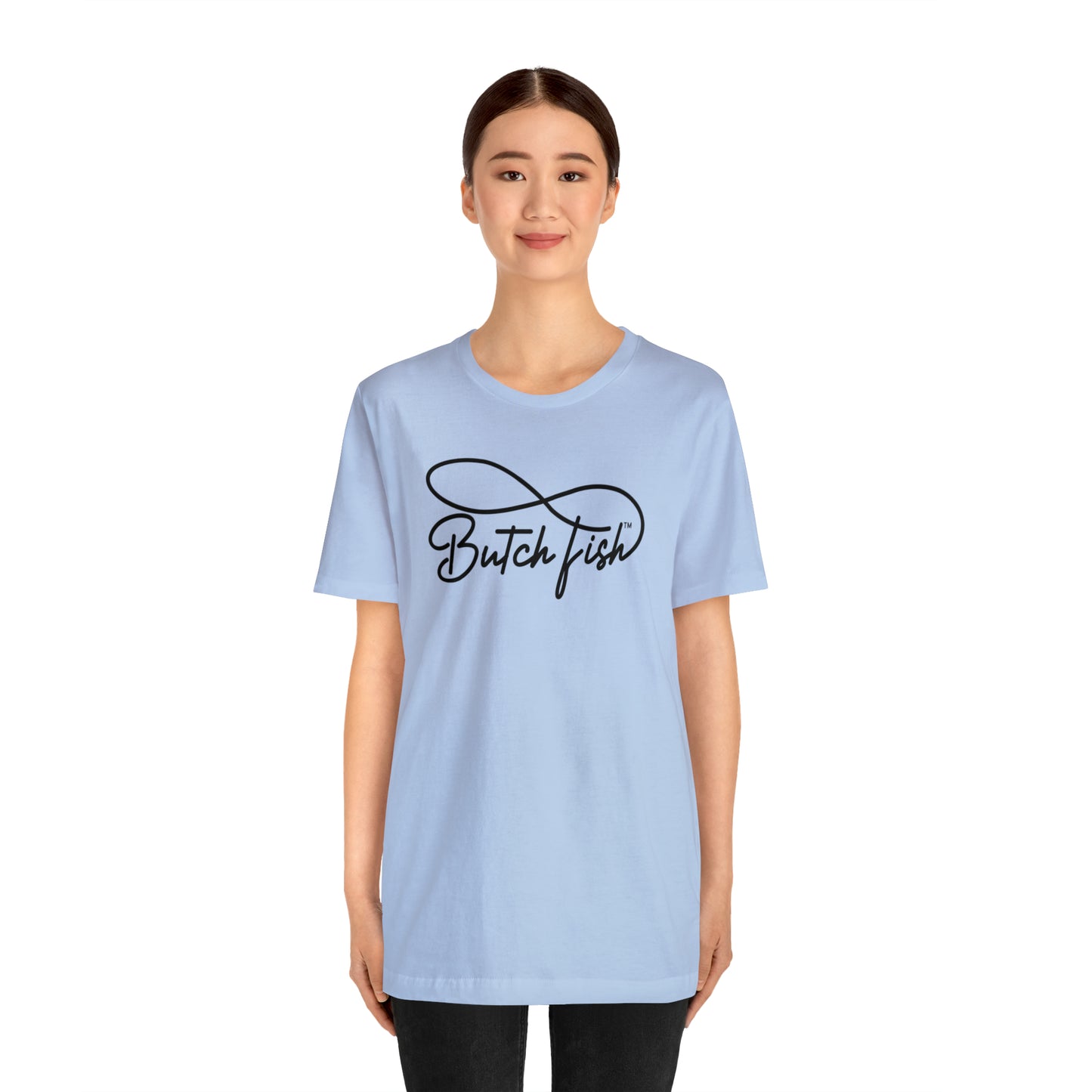 Butch Fish Unisex T-Shirts: "Stories in Threads"- Black Logo