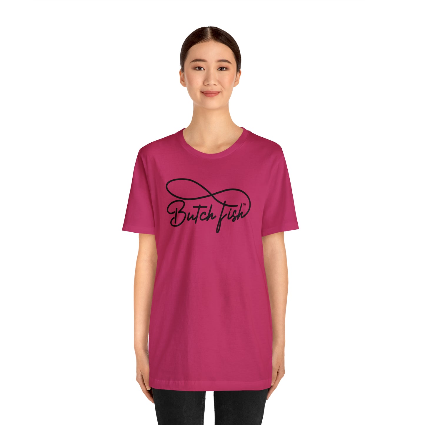 Butch Fish Unisex T-Shirts: "Stories in Threads"- Black Logo