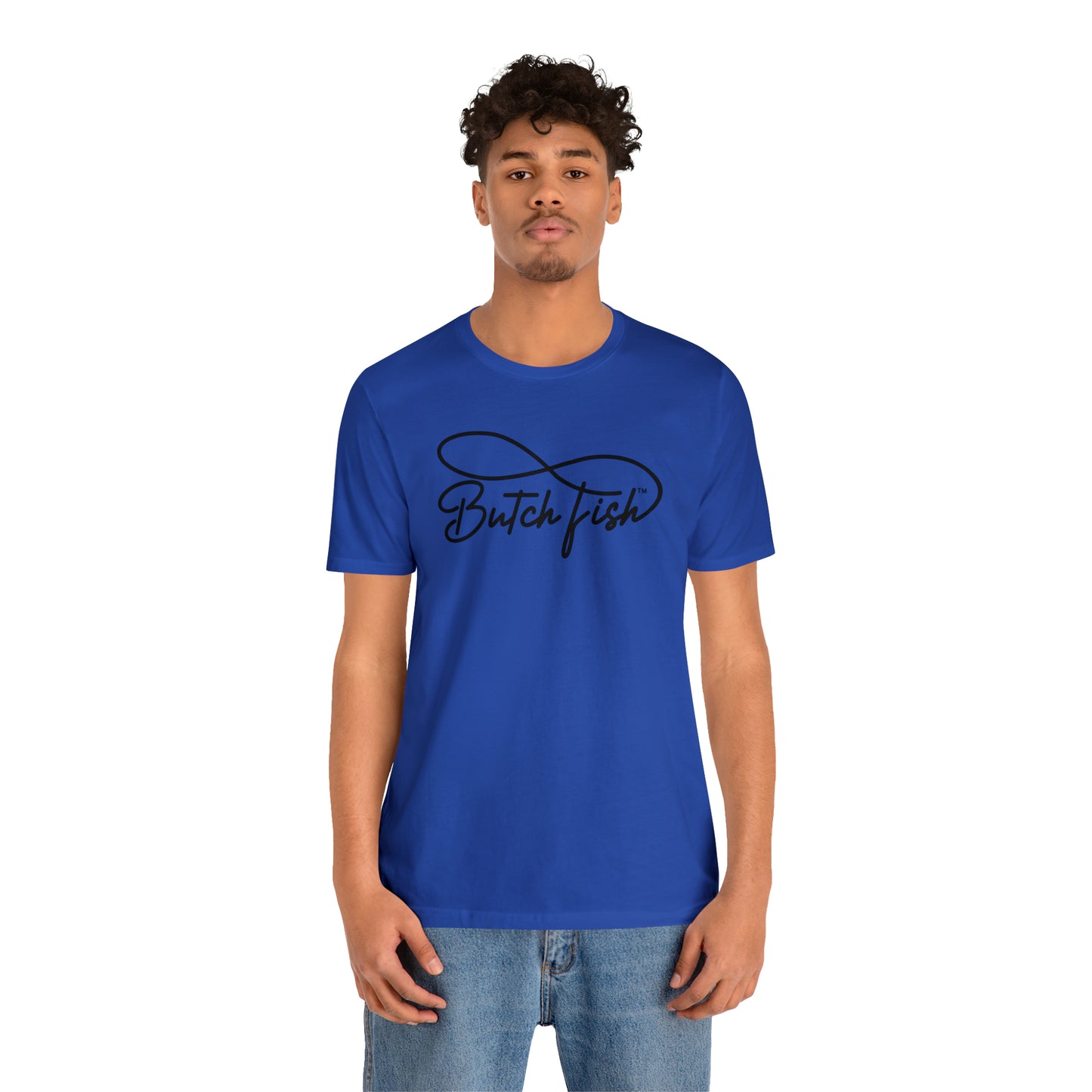 Butch Fish Unisex T-Shirts: "Stories in Threads"- Black Logo