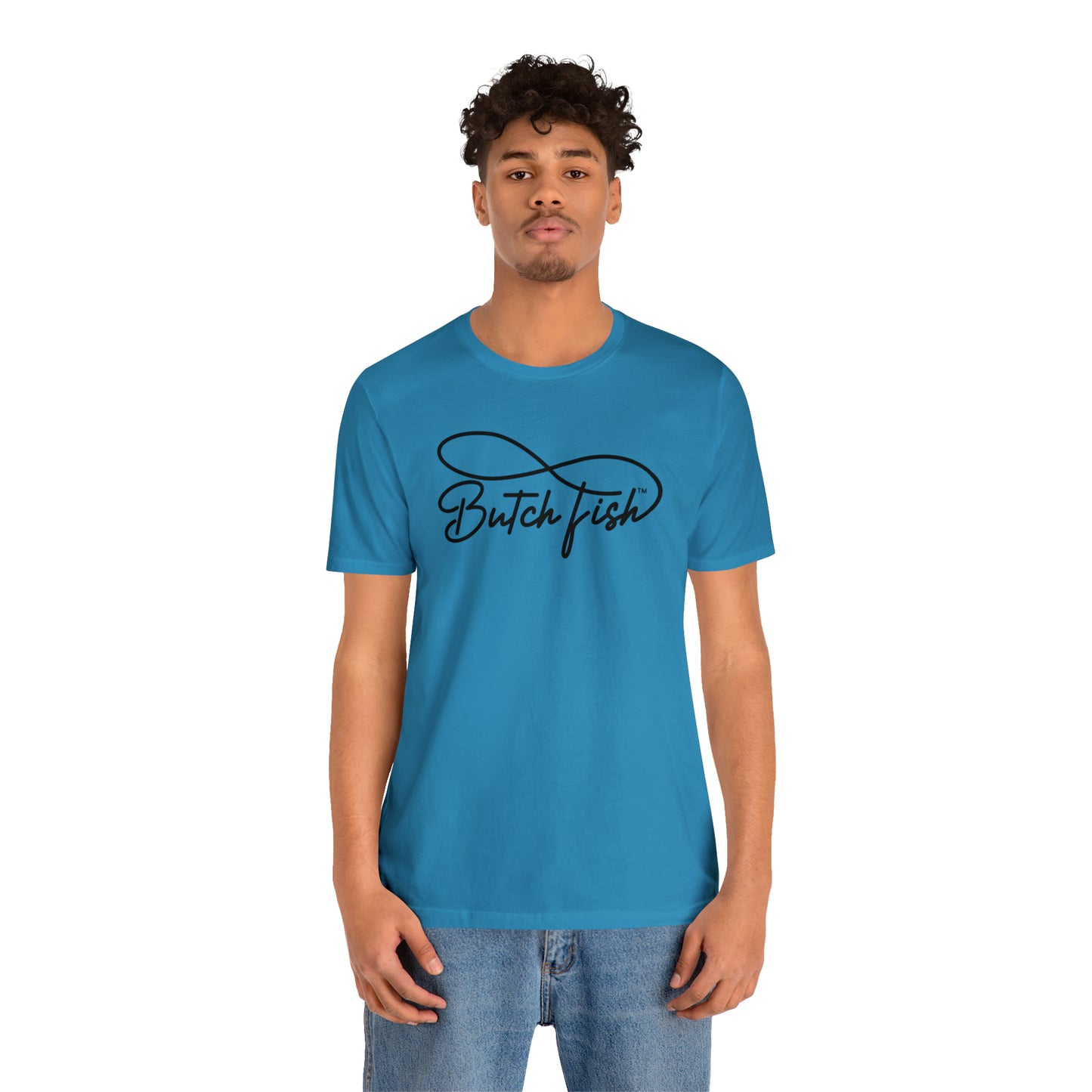 Butch Fish Unisex T-Shirts: "Stories in Threads"- Black Logo