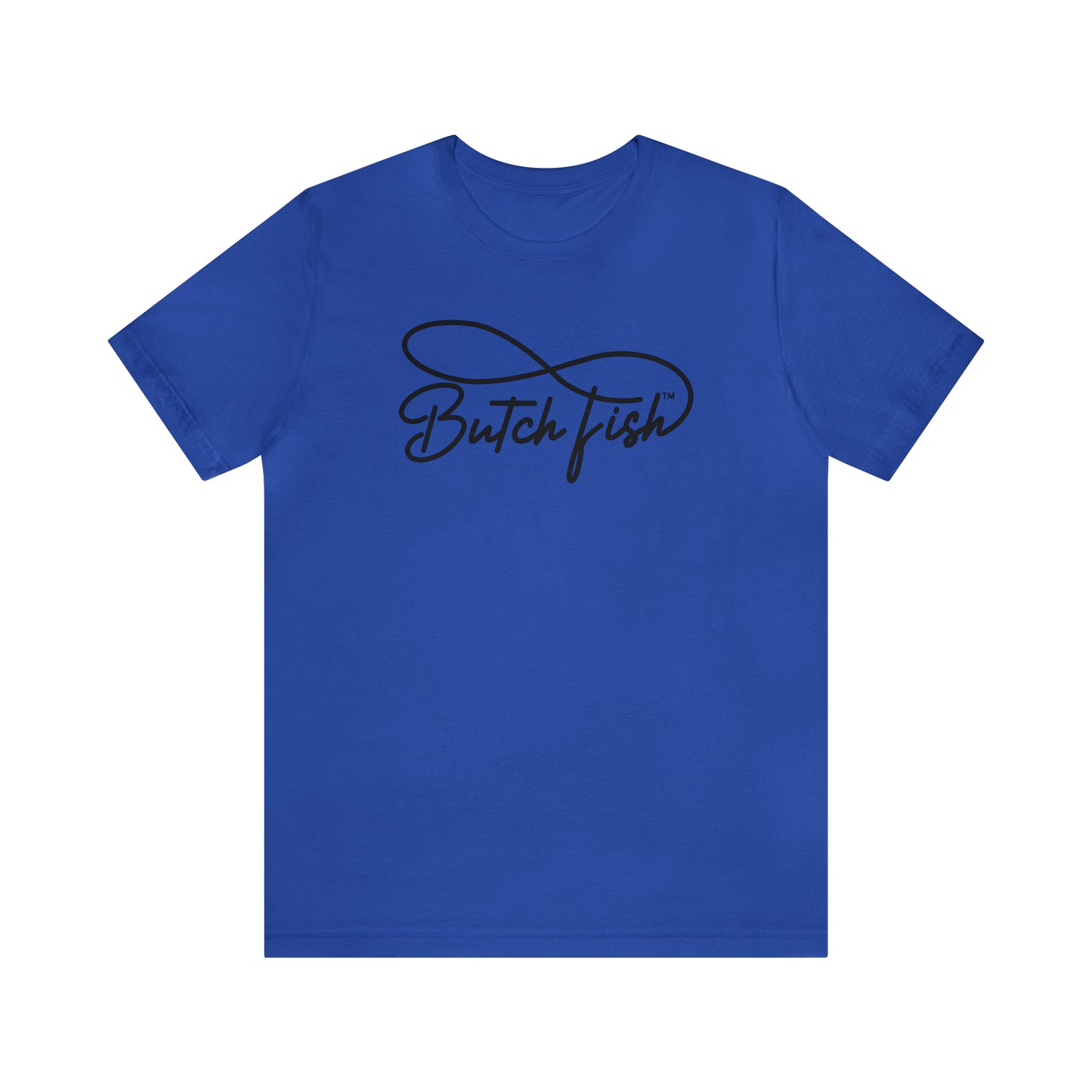 Butch Fish Unisex T-Shirts: "Stories in Threads"- Black Logo