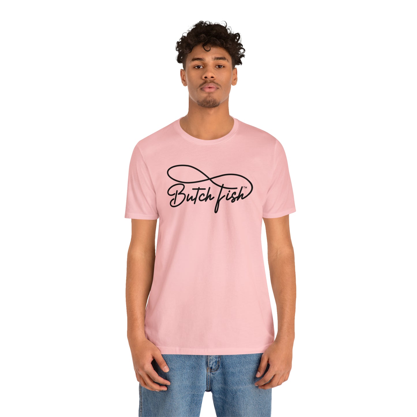 Butch Fish Unisex T-Shirts: "Stories in Threads"- Black Logo