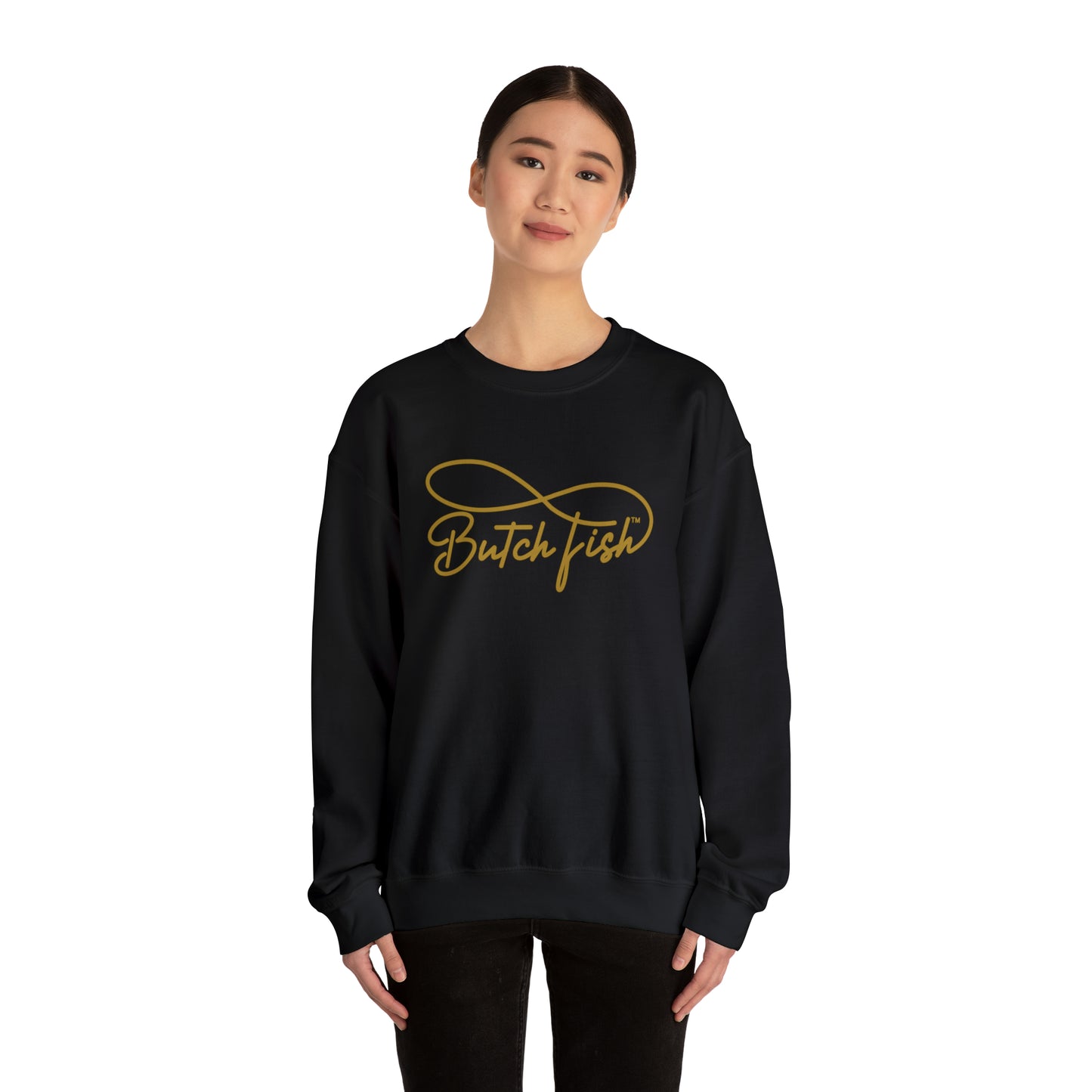 Butch Fish Unisex Crewneck Sweatshirt: "Unity in Comfort" - Gold Logo