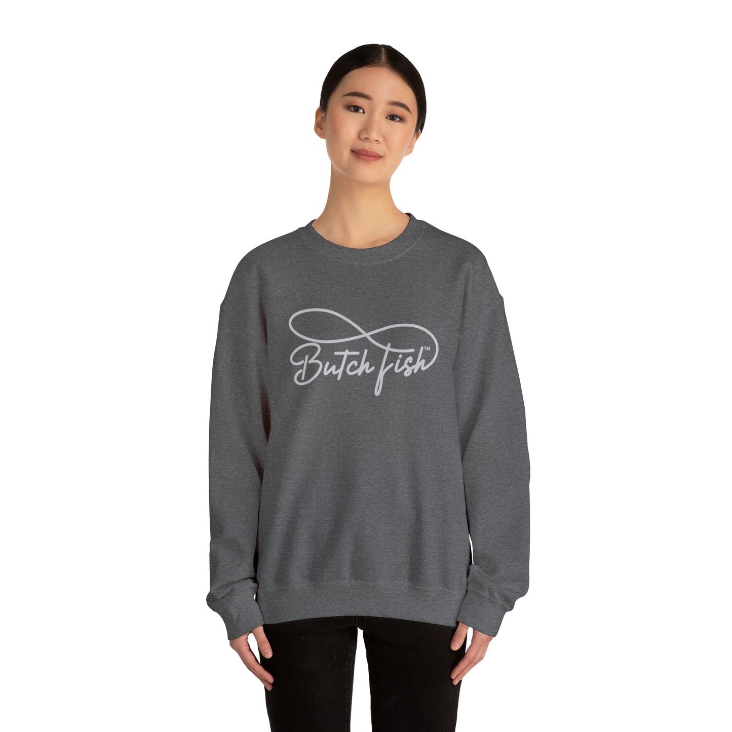 Butch Fish Unisex Crewneck Sweatshirt: "Unity in Comfort" - Gray Logo