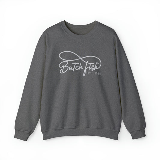 Butch Fish Since 1984 Unisex Crewneck Sweatshirt: "Unity in Comfort" - Gray Logo