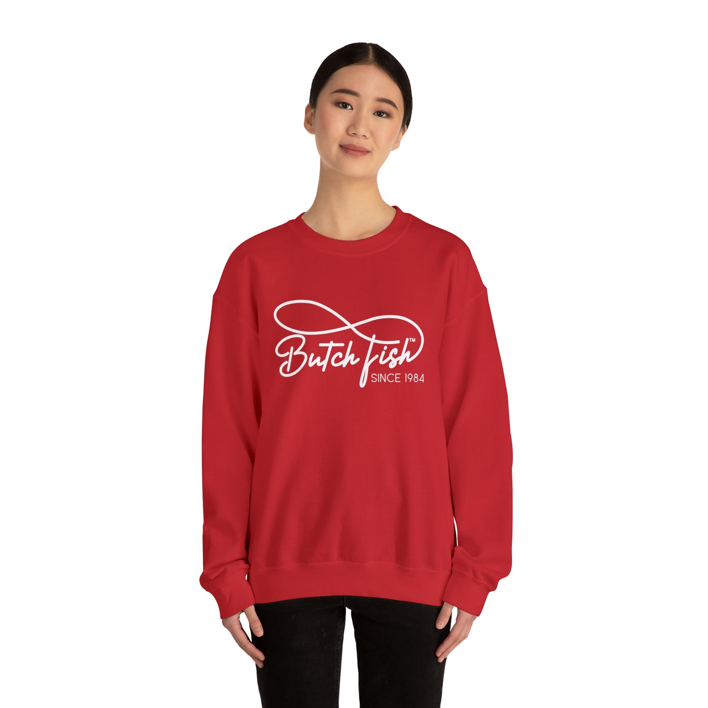 Butch Fish Since 1984 Unisex Crewneck Sweatshirt: "Unity in Comfort" - White Logo