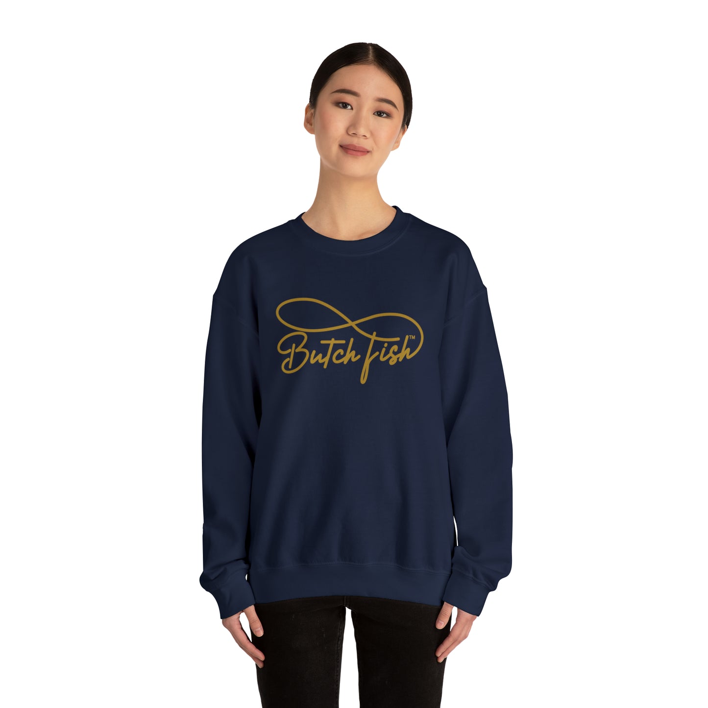 Butch Fish Unisex Crewneck Sweatshirt: "Unity in Comfort" - Gold Logo