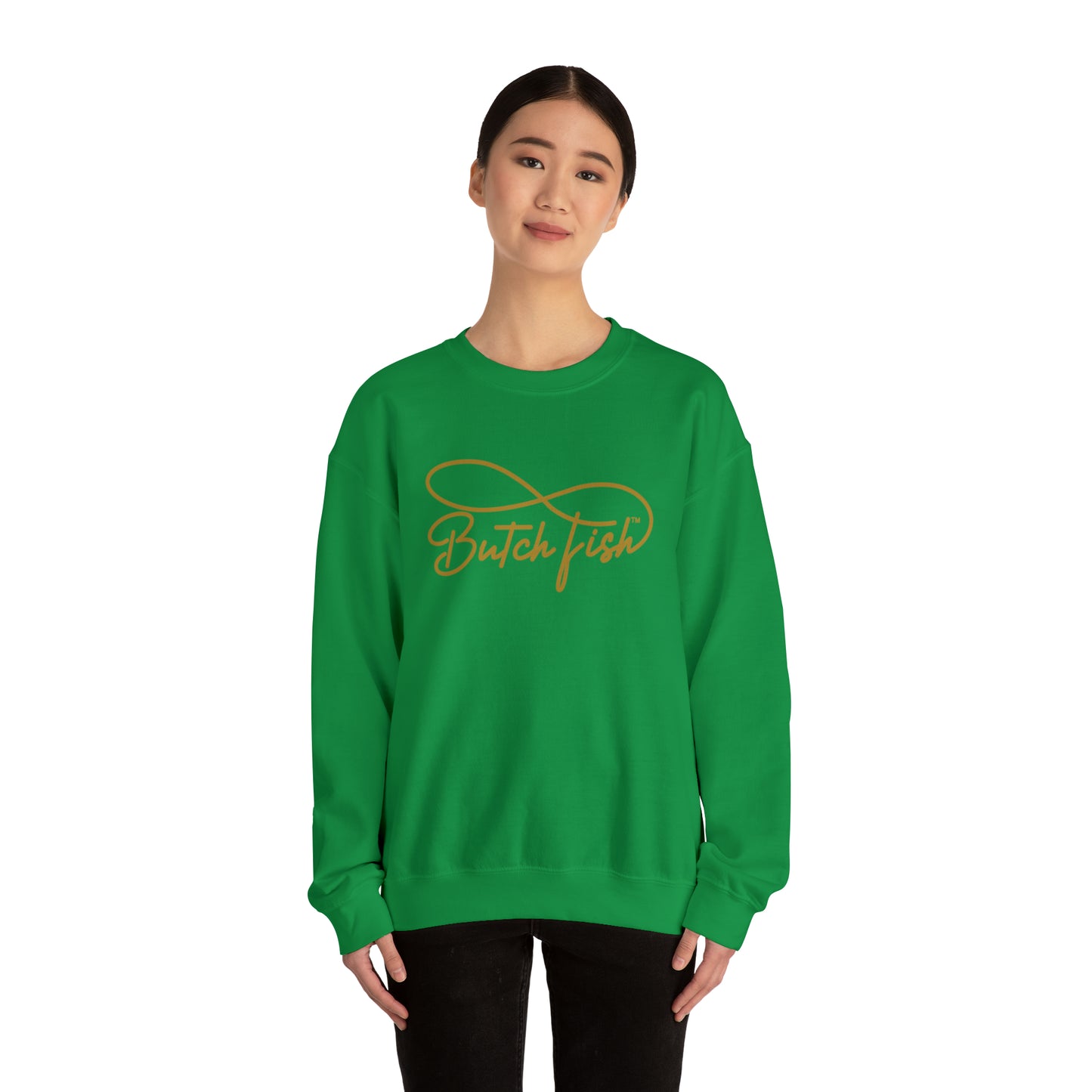 Butch Fish Unisex Crewneck Sweatshirt: "Unity in Comfort" - Gold Logo