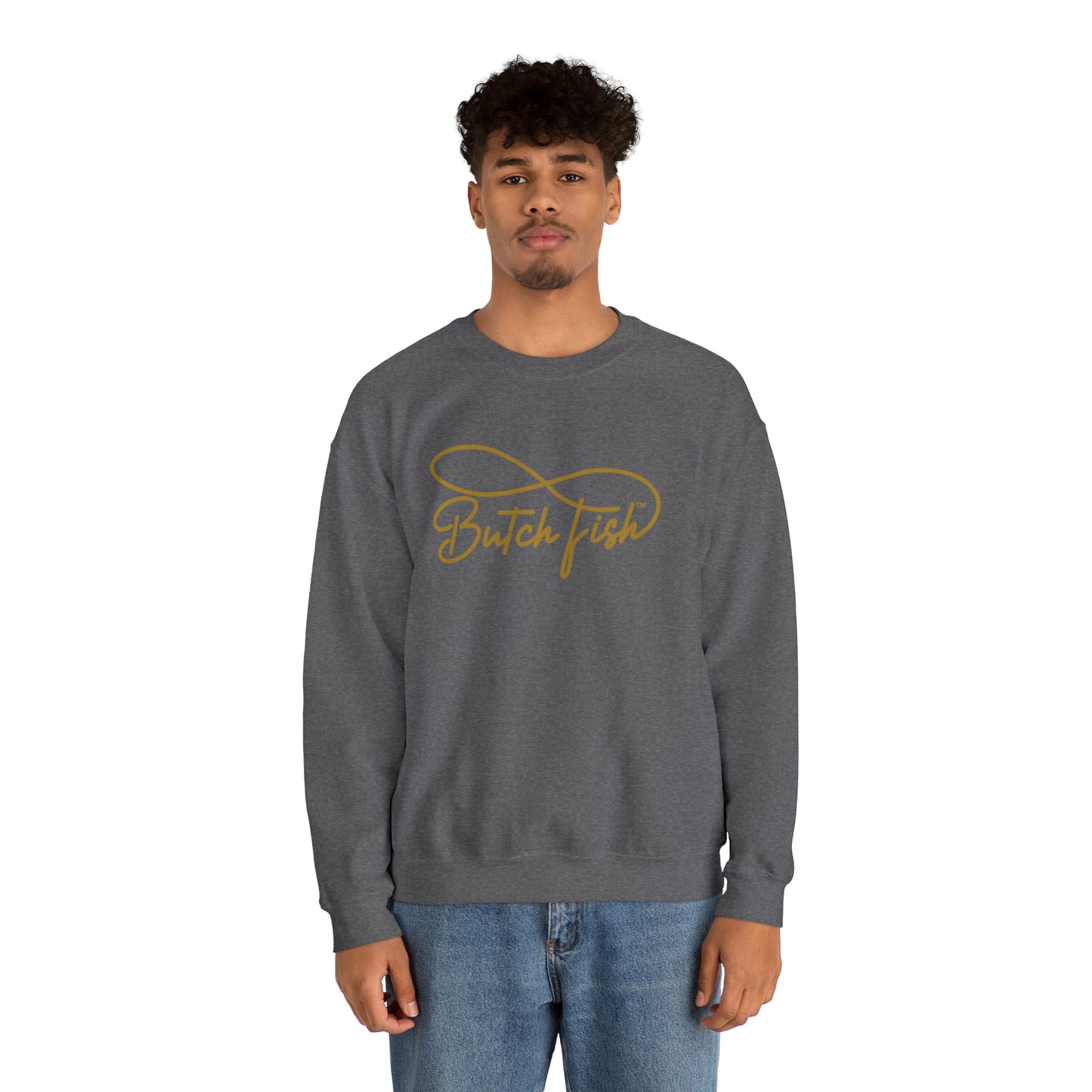 Butch Fish Unisex Crewneck Sweatshirt: "Unity in Comfort" - Gold Logo