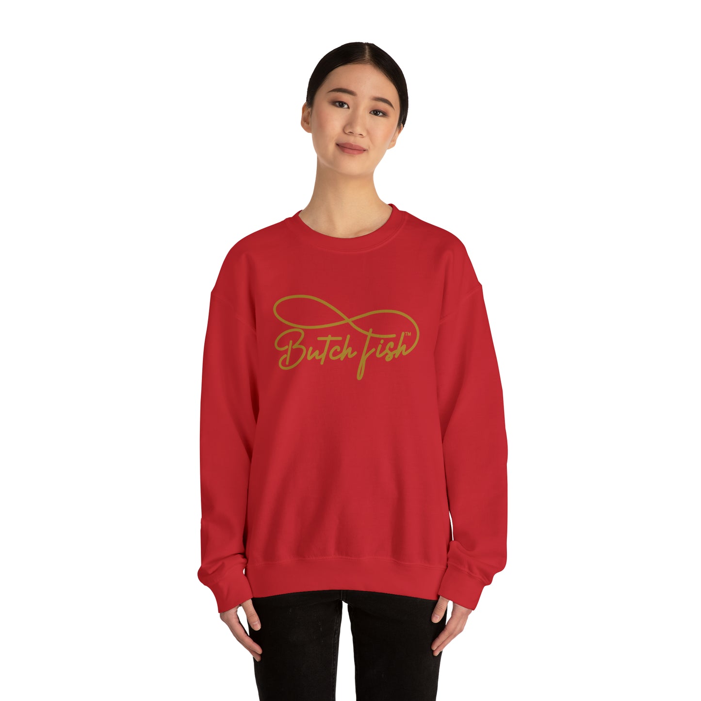 Butch Fish Unisex Crewneck Sweatshirt: "Unity in Comfort" - Gold Logo