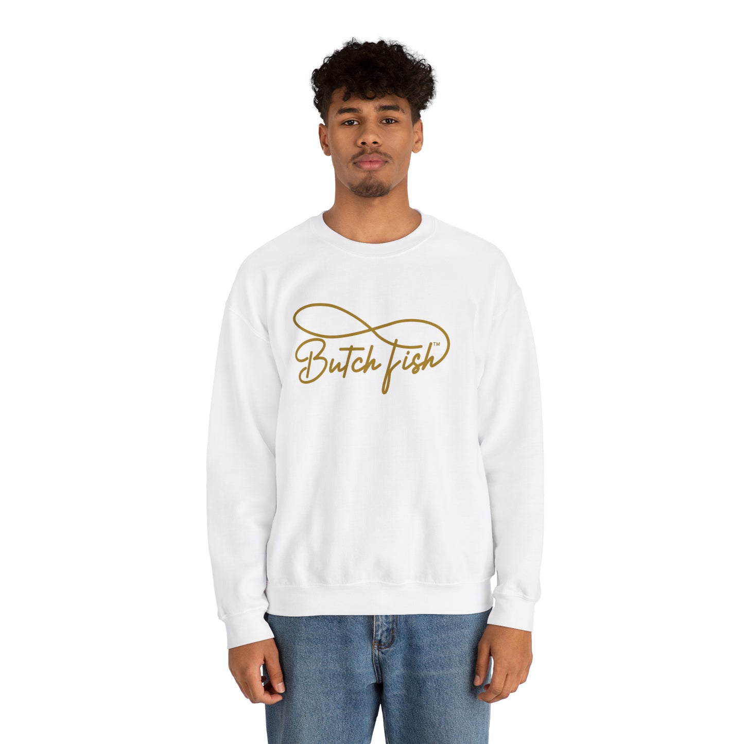 Butch Fish Unisex Crewneck Sweatshirt: "Unity in Comfort" - Gold Logo