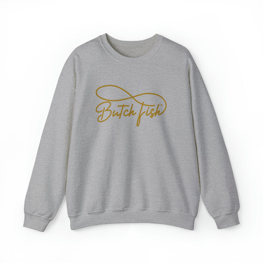 Butch Fish Unisex Crewneck Sweatshirt: "Unity in Comfort" - Gold Logo