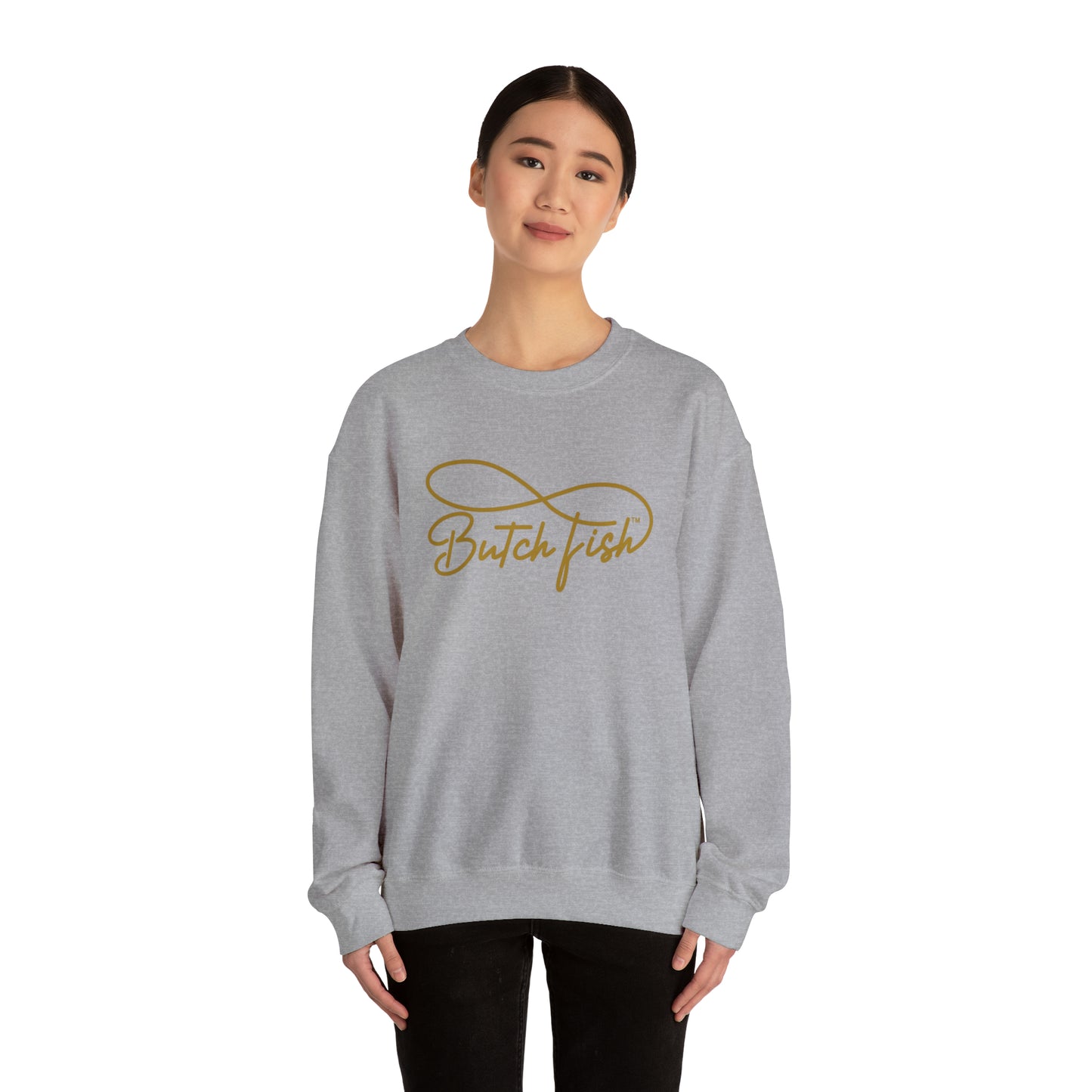 Butch Fish Unisex Crewneck Sweatshirt: "Unity in Comfort" - Gold Logo