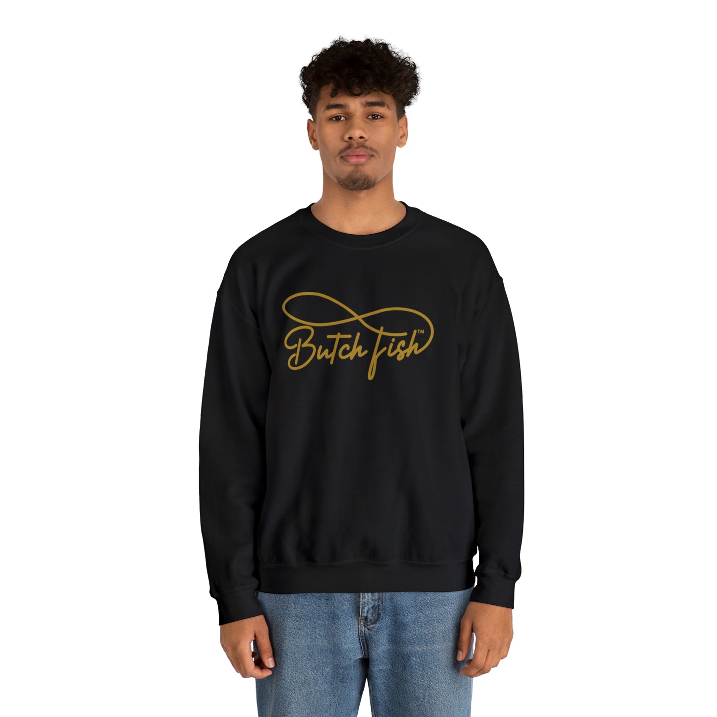 Butch Fish Unisex Crewneck Sweatshirt: "Unity in Comfort" - Gold Logo