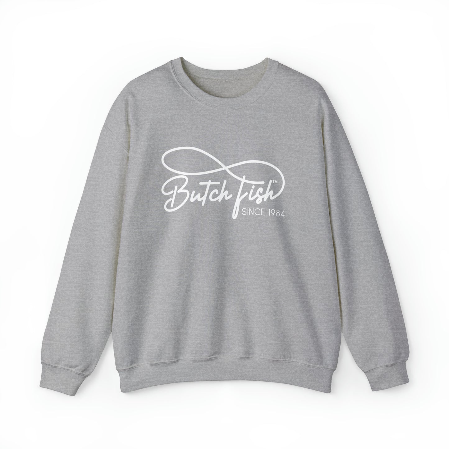 Butch Fish Since 1984 Unisex Crewneck Sweatshirt: "Unity in Comfort" - White Logo