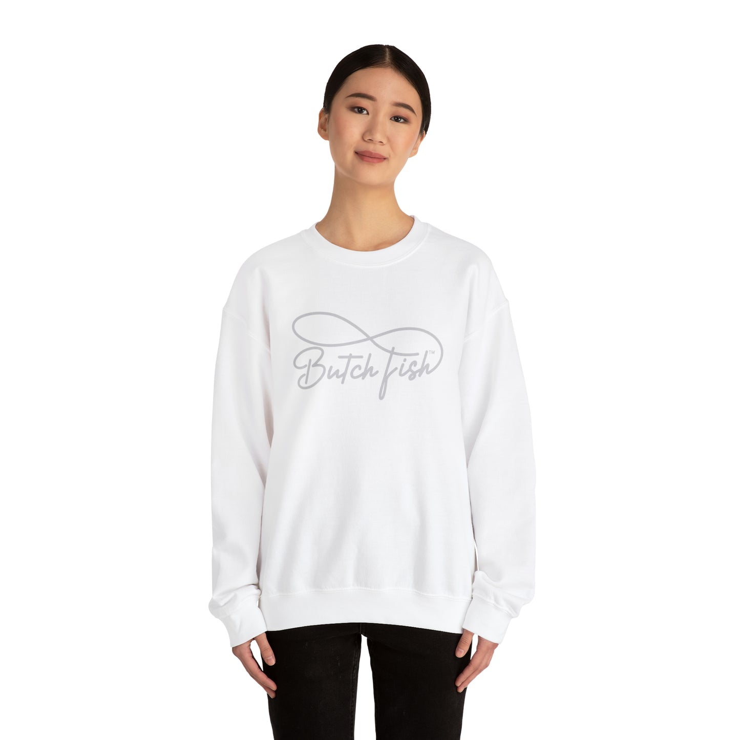 Butch Fish Unisex Crewneck Sweatshirt: "Unity in Comfort" - Gray Logo