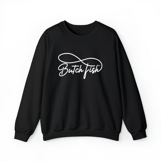 Butch Fish Unisex Crewneck Sweatshirt: "Unity in Comfort" - White Logo