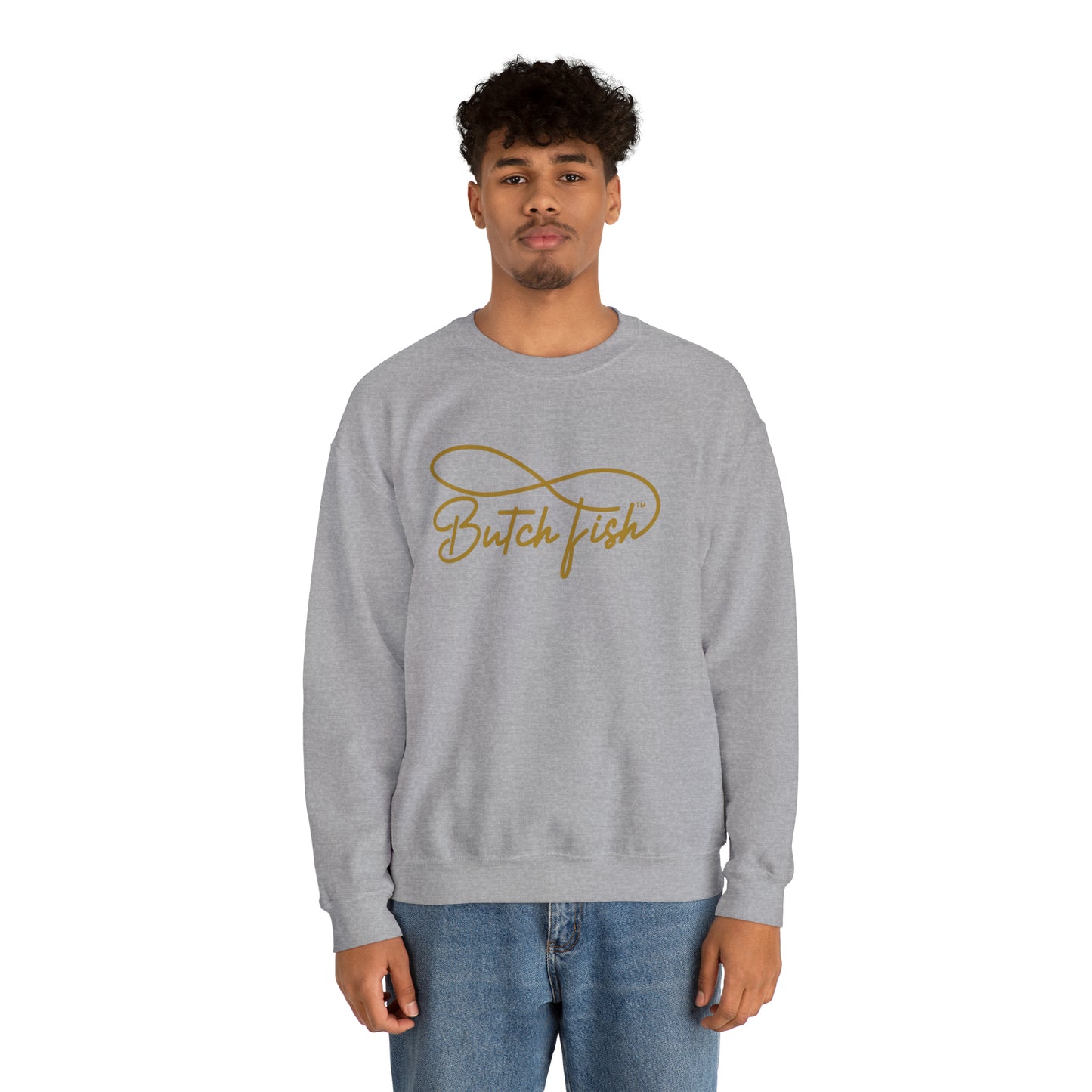 Butch Fish Unisex Crewneck Sweatshirt: "Unity in Comfort" - Gold Logo