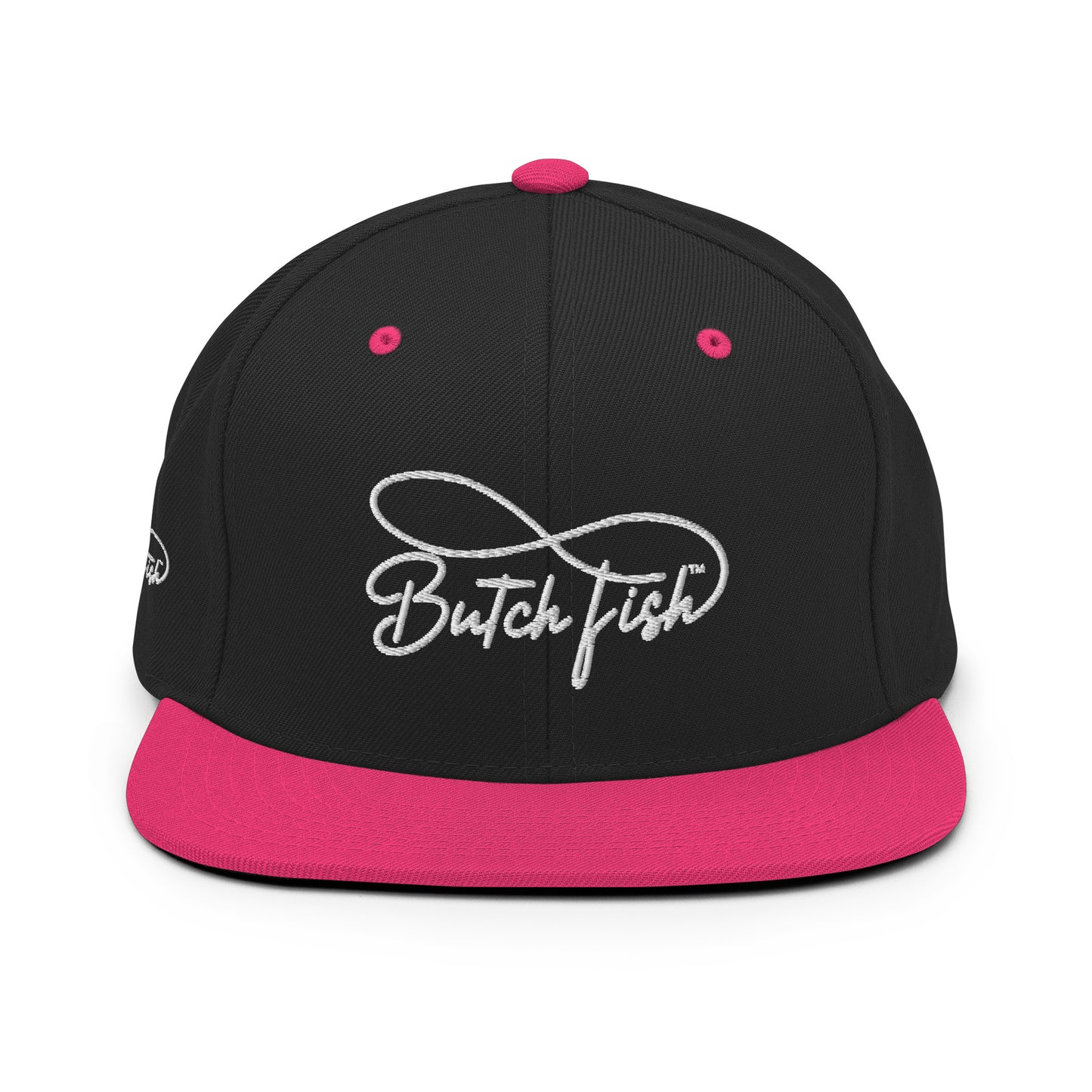 Butch Fish Snapback Hats: "Pride on Top"- White Embroidery