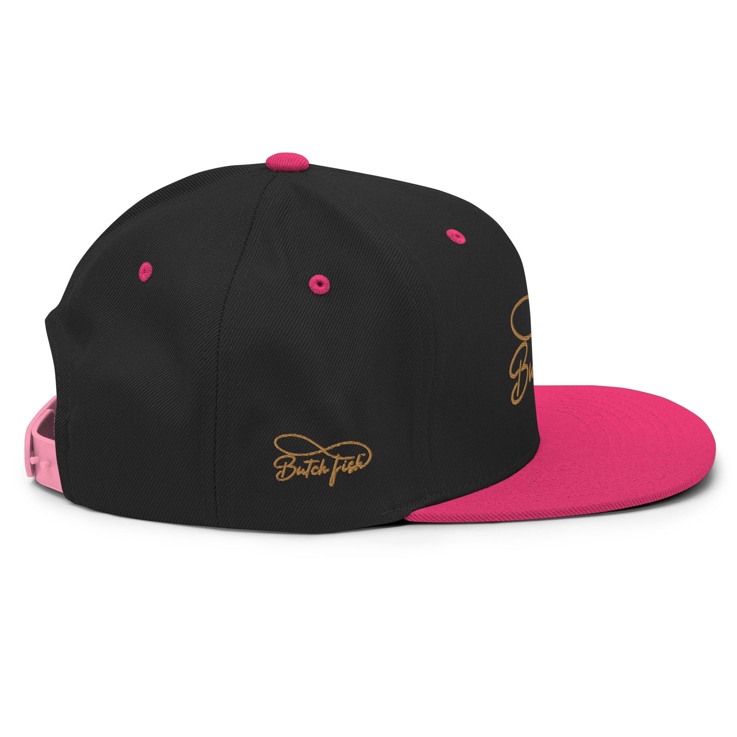 Butch Fish Snapback Hats: "Pride on Top" -Gold Embroidery